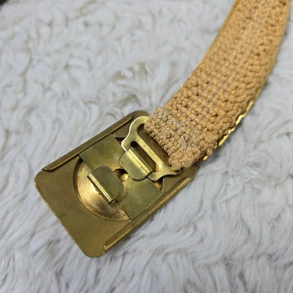 Vintage Gold Sequin Scale Belt Women Sm 18